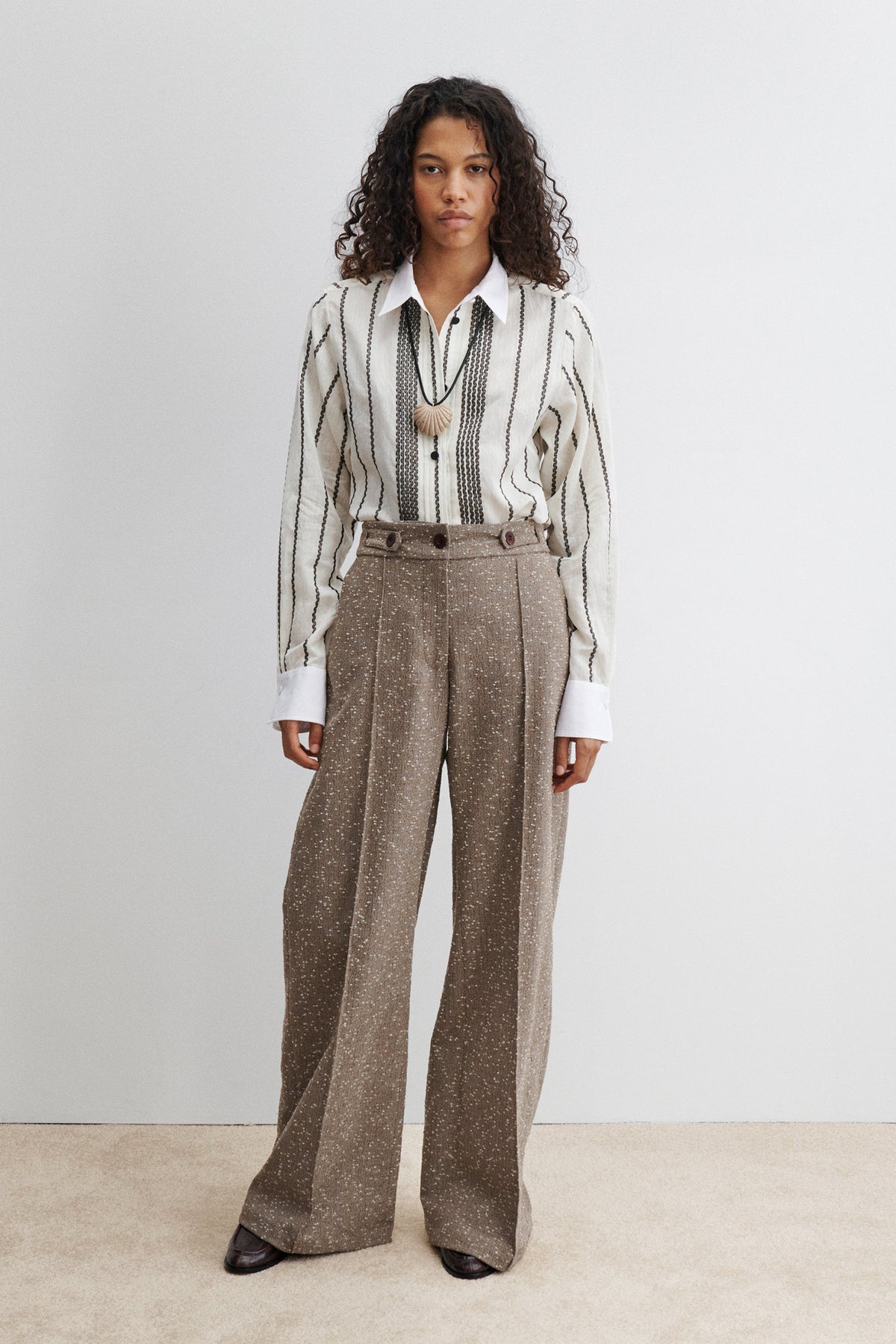 Alber Pant Brown Herringbone