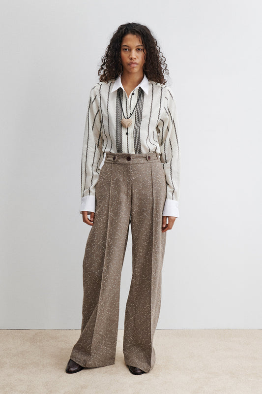 Alber Pant Brown Herringbone