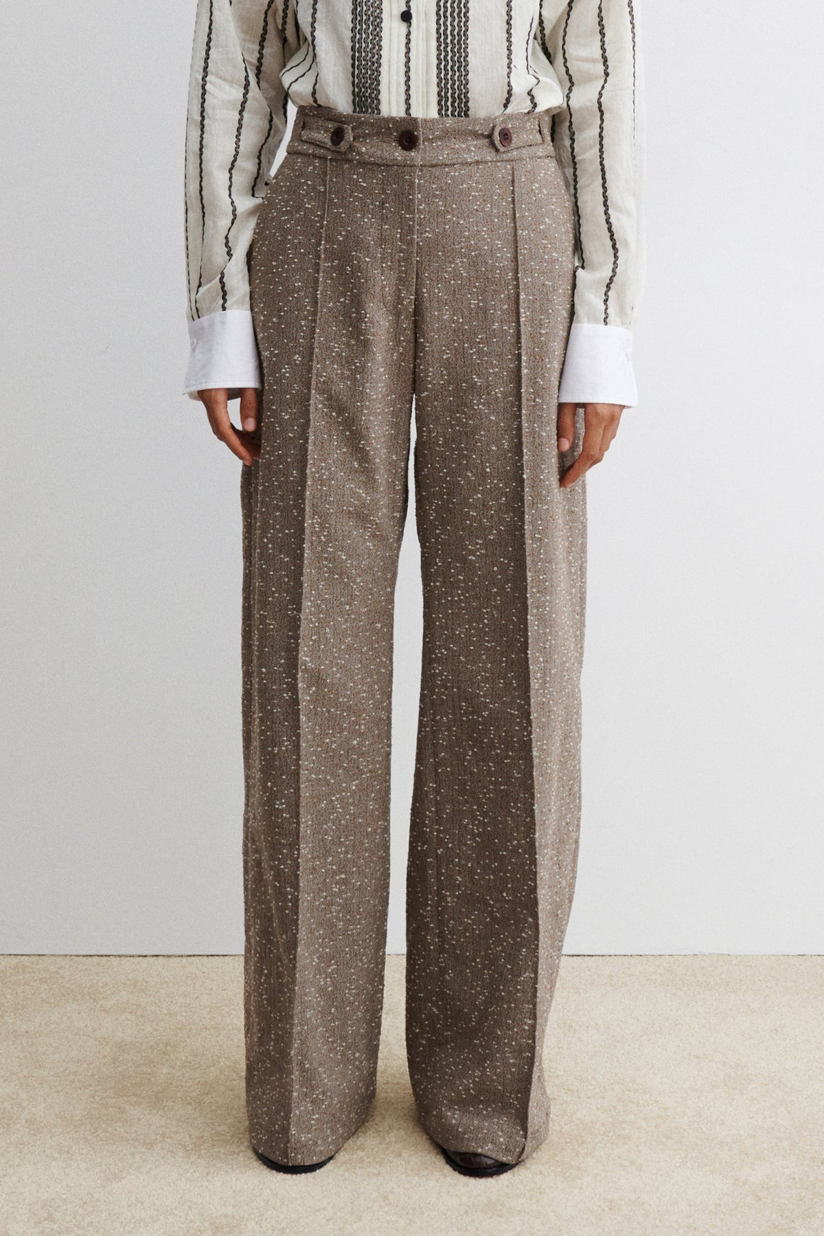 Alber Pant Brown Herringbone