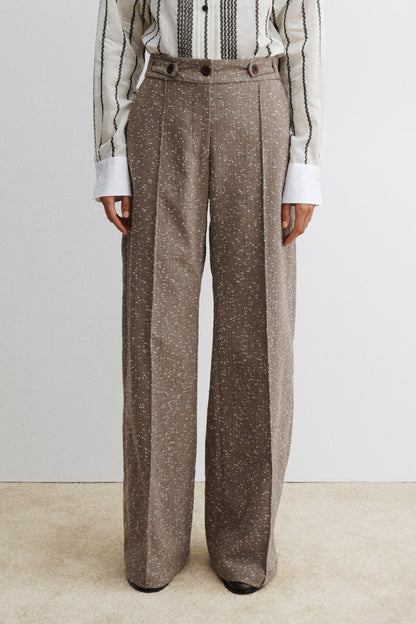 Alber Pant Brown Herringbone