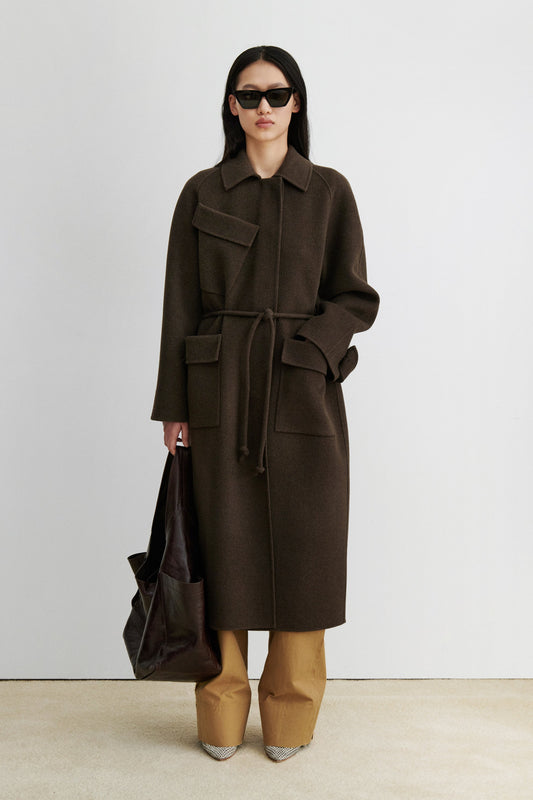 Alves Trench Brown Melange