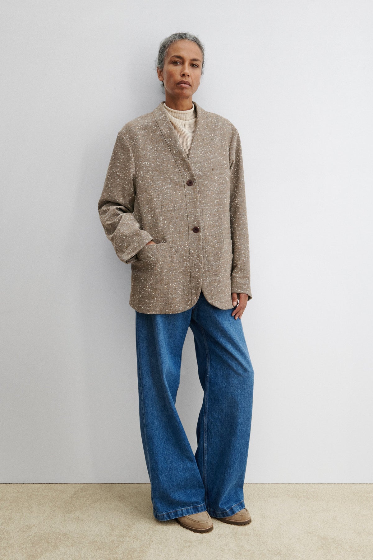 Baseball Blazer Brown Herringbone