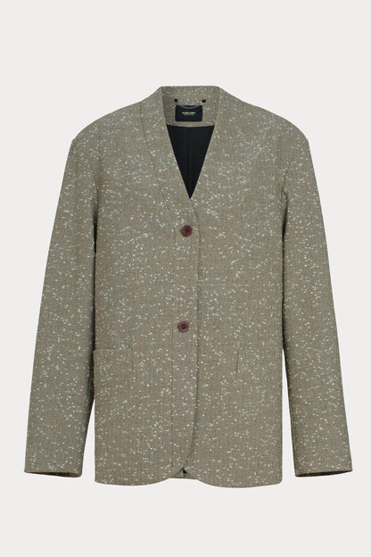 Baseball Blazer Brown Herringbone