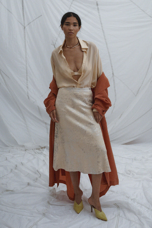 Kuzner Skirt Sand-Silver