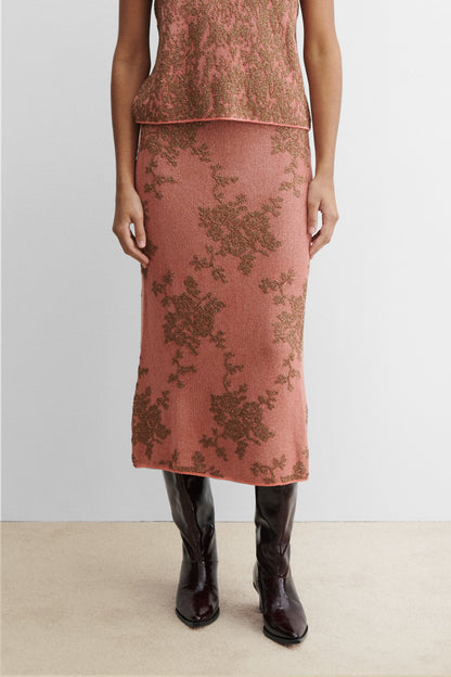 Broccada Skirt Dove-Green