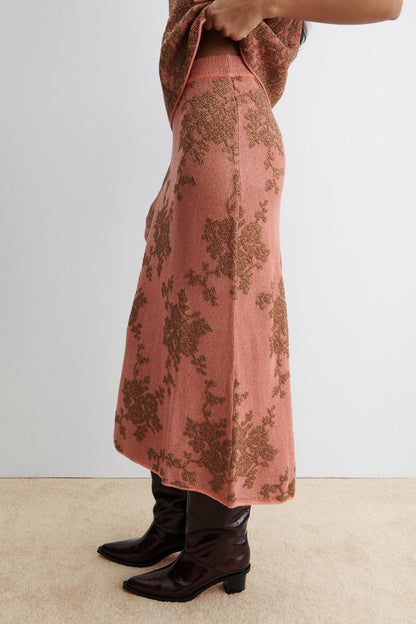 Broccada Skirt Dove-Green