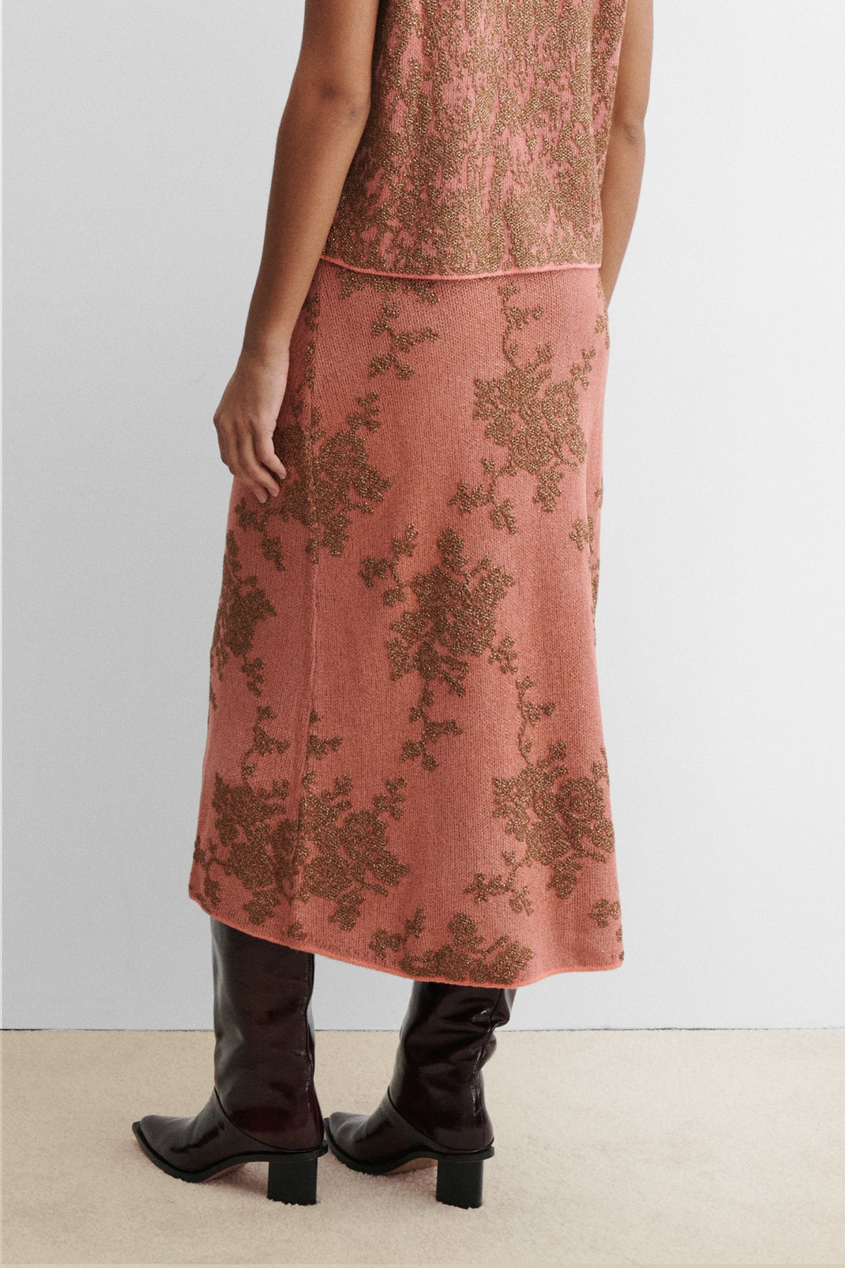 Broccada Skirt Dove-Green