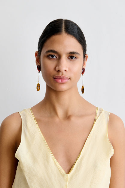 Dottie Earring Dark Tortoise Multi