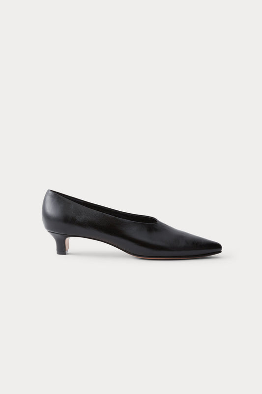 Clemmie Kitten Heel (Solid) Black