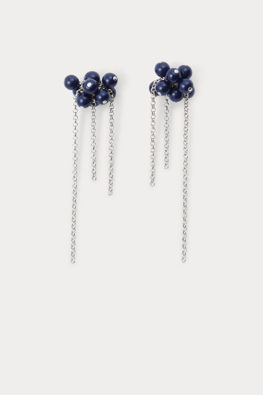 Bauble Mesh Earring Navy