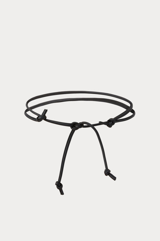 Skinny Tubular Tie Belt Black