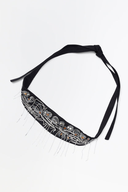 Embroidered Toga Belt Black