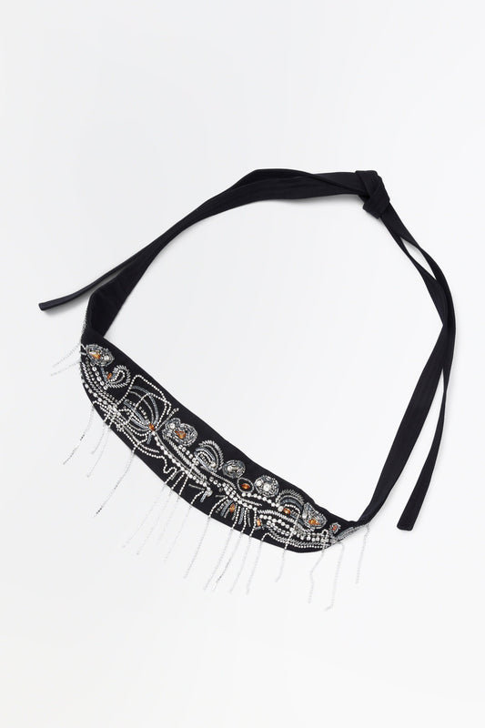 Embroidered Toga Belt Black