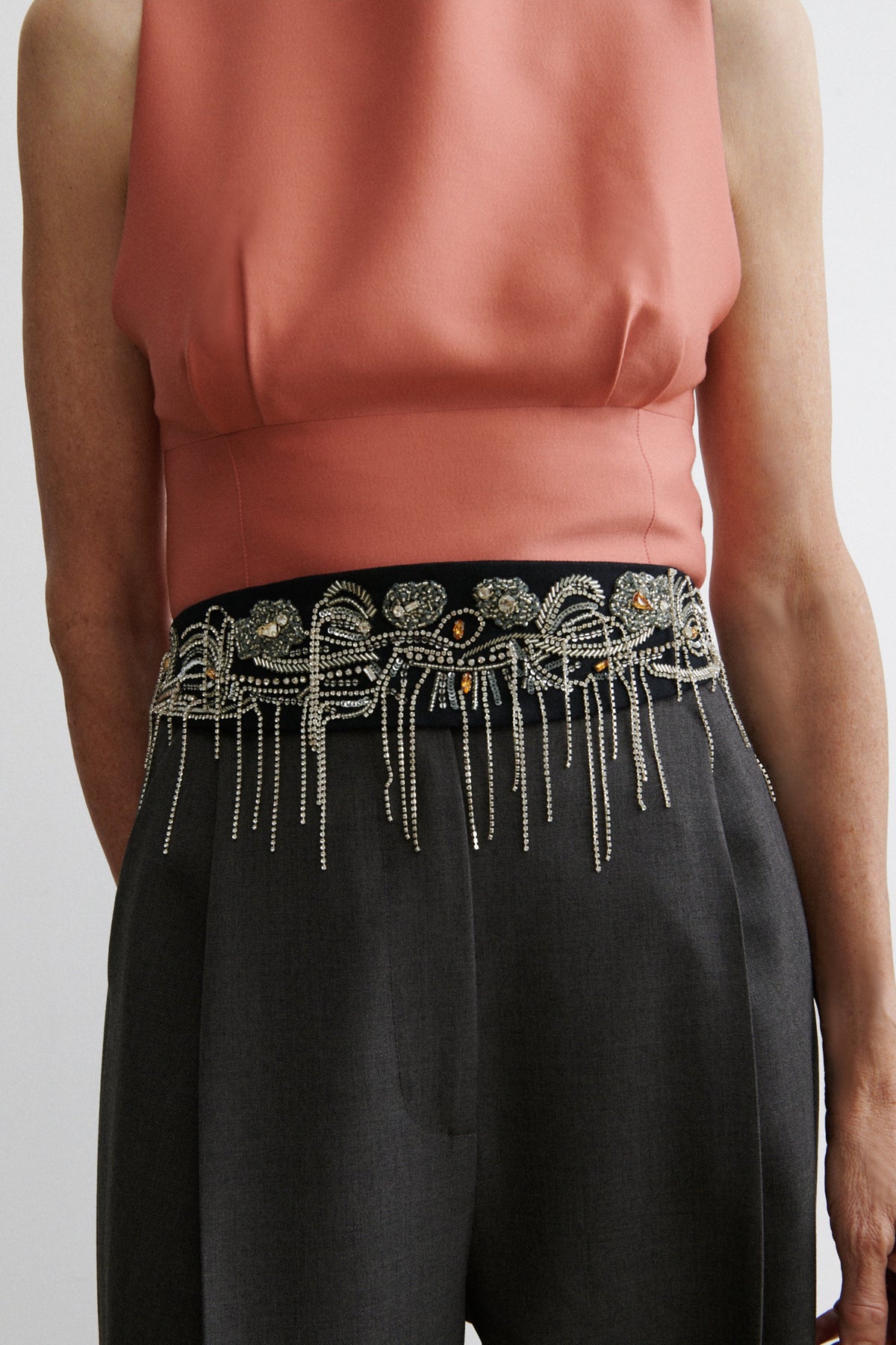 Embroidered Toga Belt Black