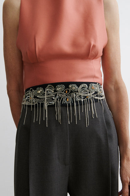 Embroidered Toga Belt Black