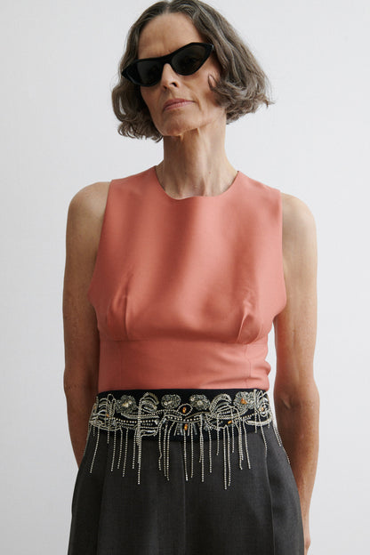 Embroidered Toga Belt Black
