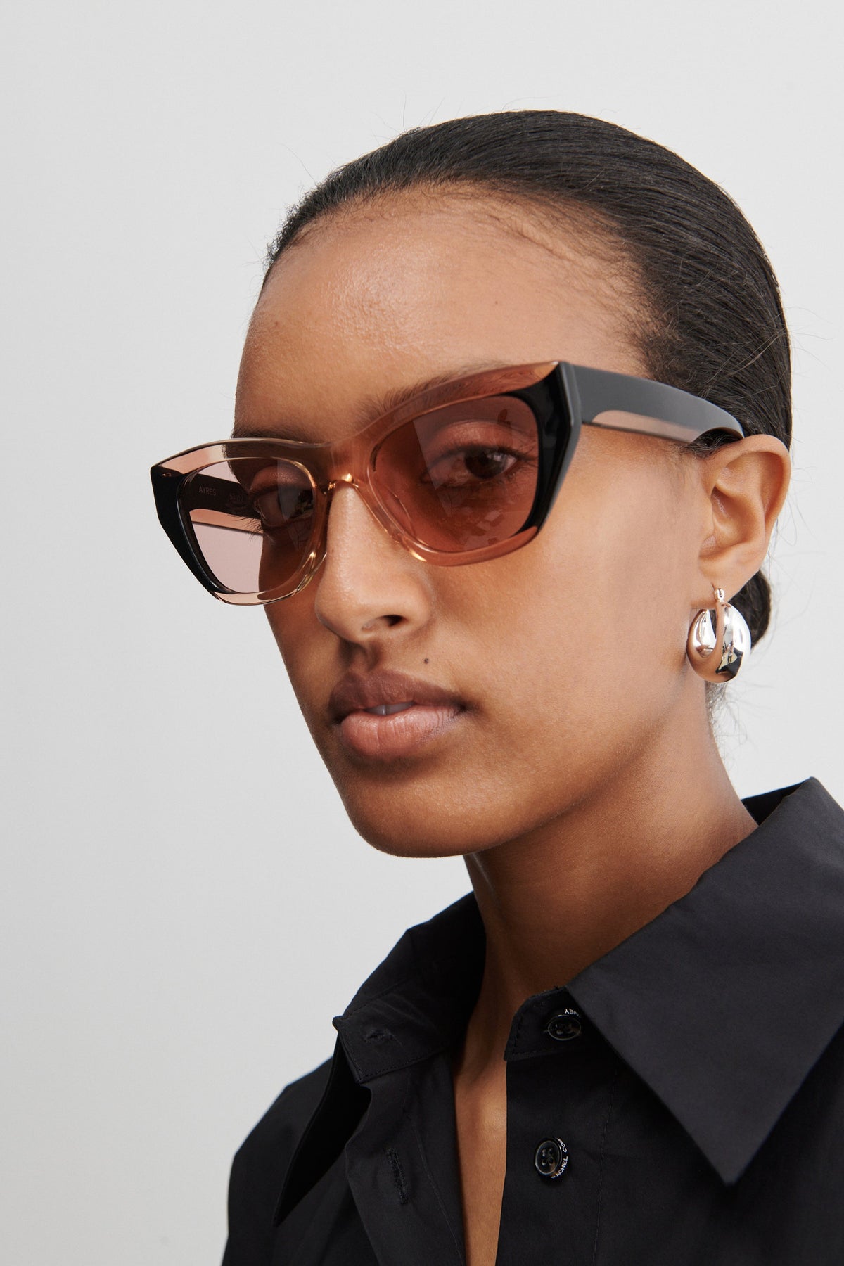 Ayres Sunglasses Black\/Clear Pink