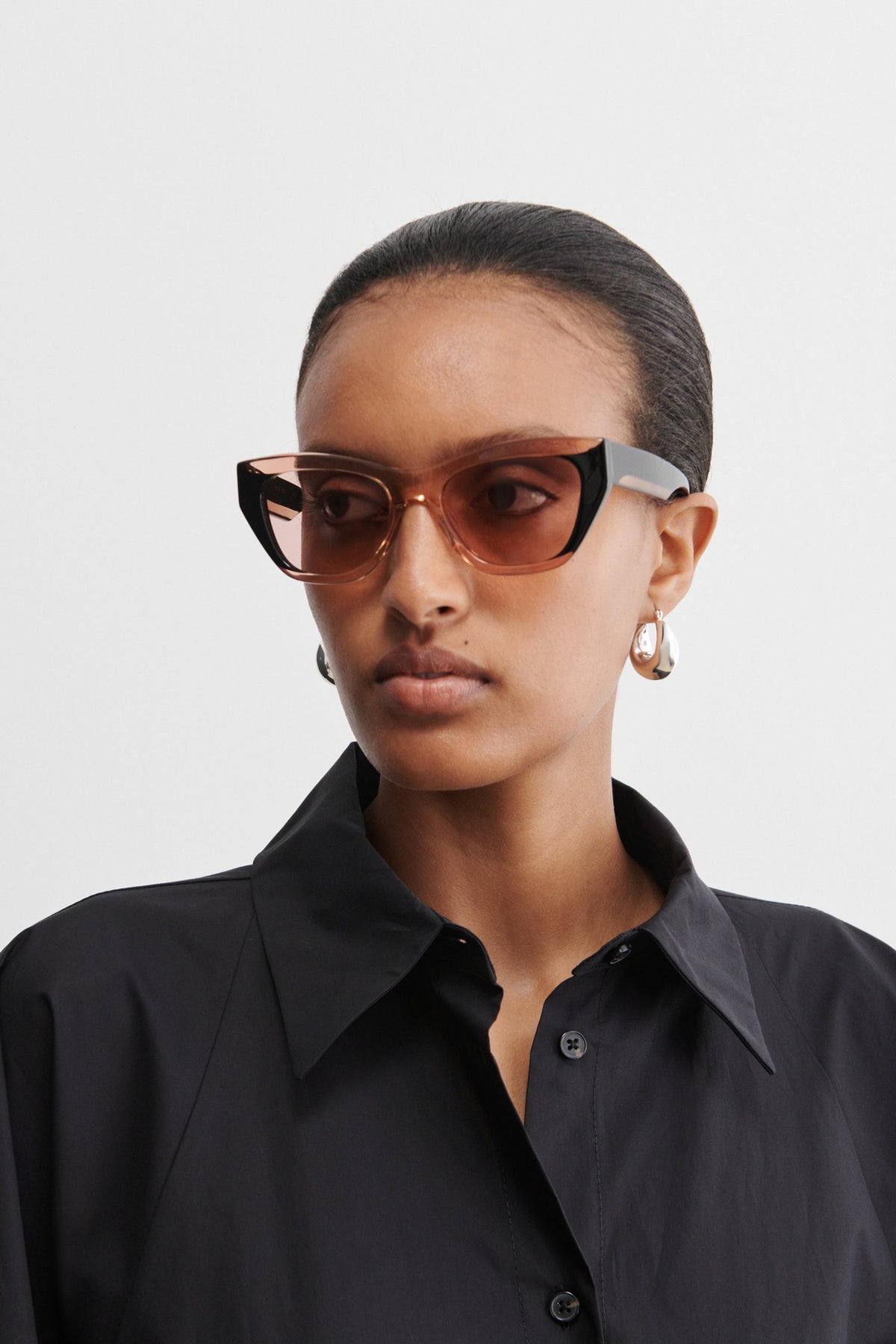 Ayres Sunglasses Black\/Clear Pink