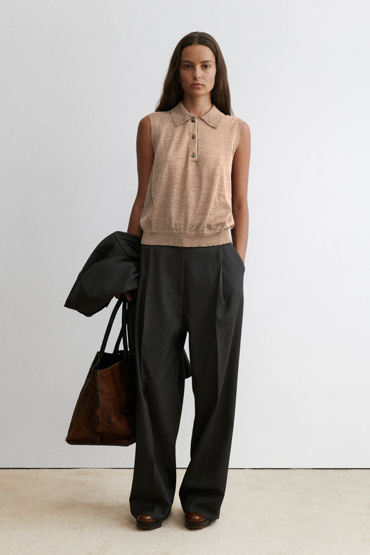 Pola Vest Brown