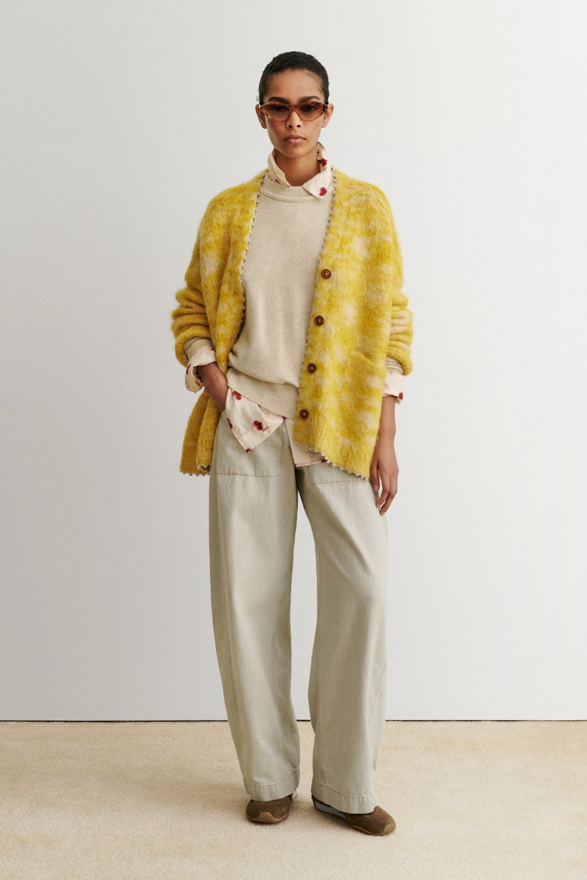 Fuchs Cardigan Chartreuse Space Dye