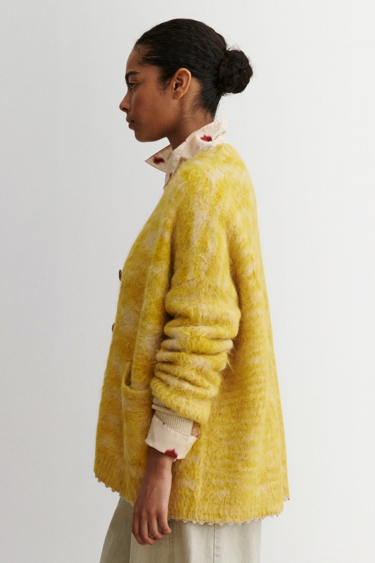 Fuchs Cardigan Chartreuse Space Dye