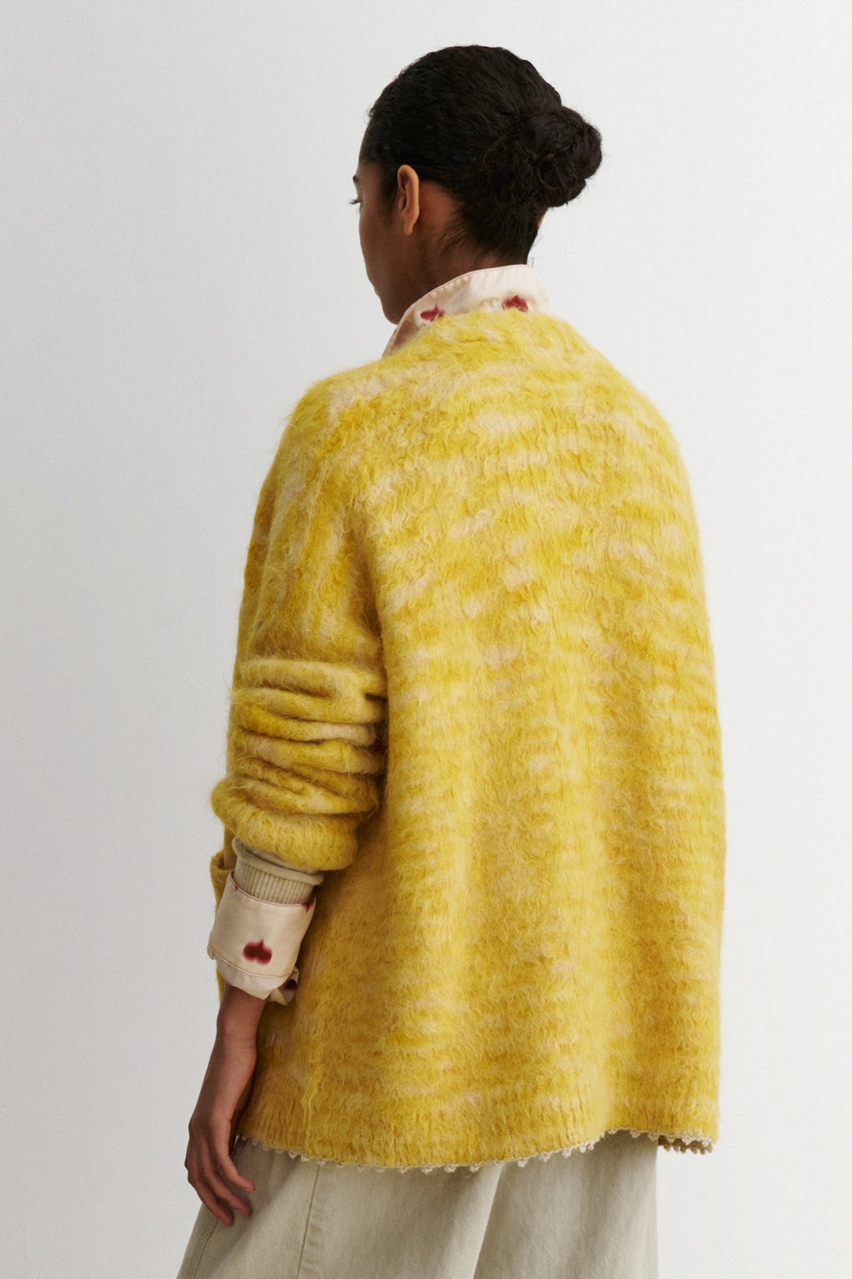 Fuchs Cardigan Chartreuse Space Dye