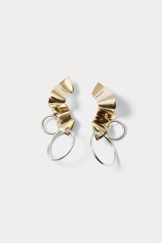 Quarry Elbe Loop Earring Pair Brass