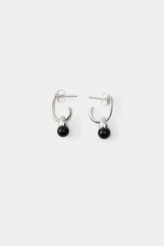Quarry Roda Stone Earring Pair Black