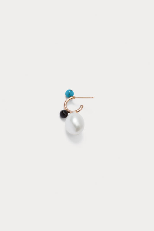 Quarry Opale X RC Earring Single Turquoise Black Onyx Pearl